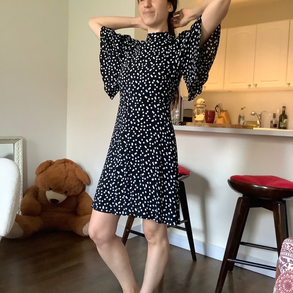 Turtleneck Dot Dress - ZARA